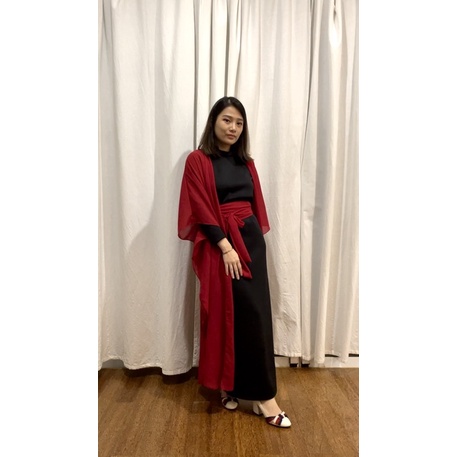 Vanesha Margaretta - 644# Scuba Dress + Cardigan Kelelawar + Belt Obi