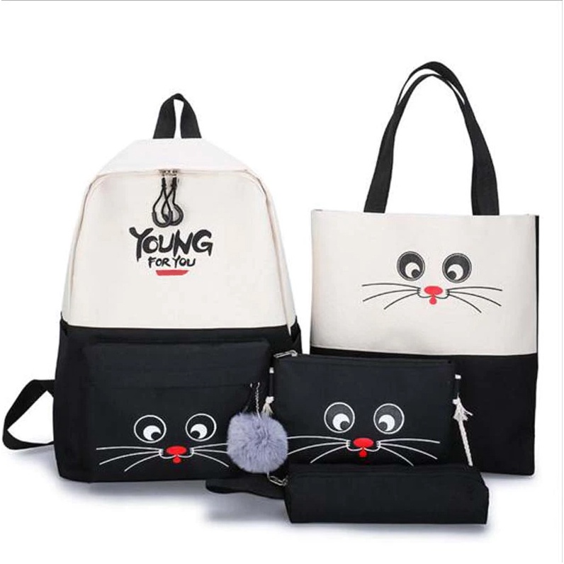 TAS RANSEL SEKOLAH 4IN1 FASHION BACKPACK FASHION KOREA TAS WANITA BERANAK