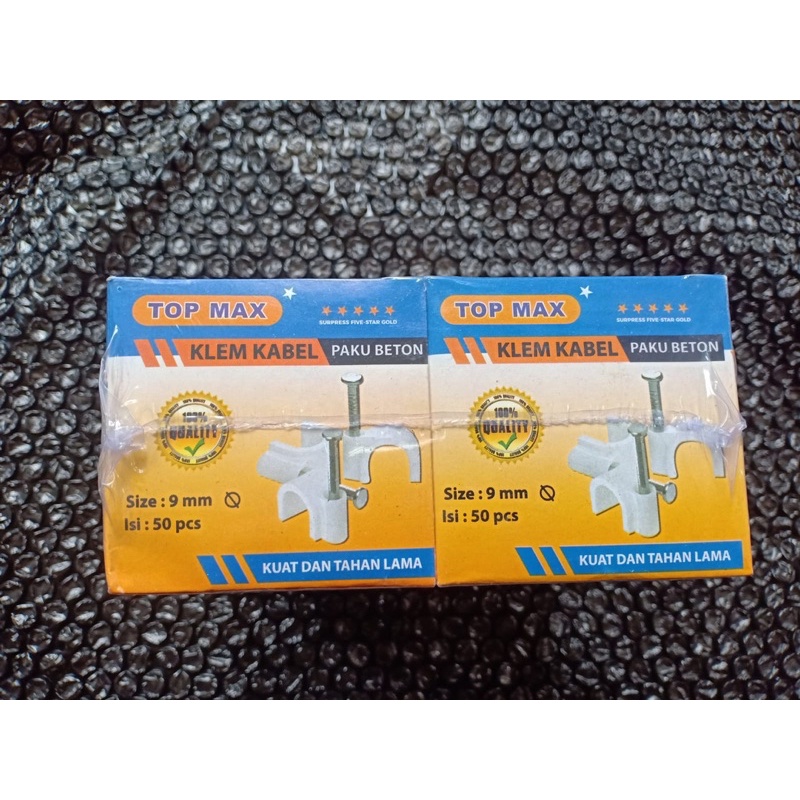 Klem Kabel Beton/ Cable Clip Beton/ Paku Klem Kabel 8mm/ 9mm/ 10mm/ 12mm Top Max