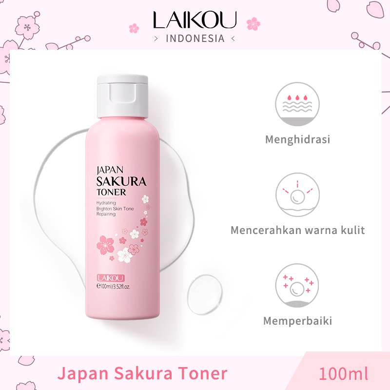 LAIKOU Toner Sakura Air Menghidrasi Mengurangi Kerutan Mengencangkan Pori 100ml