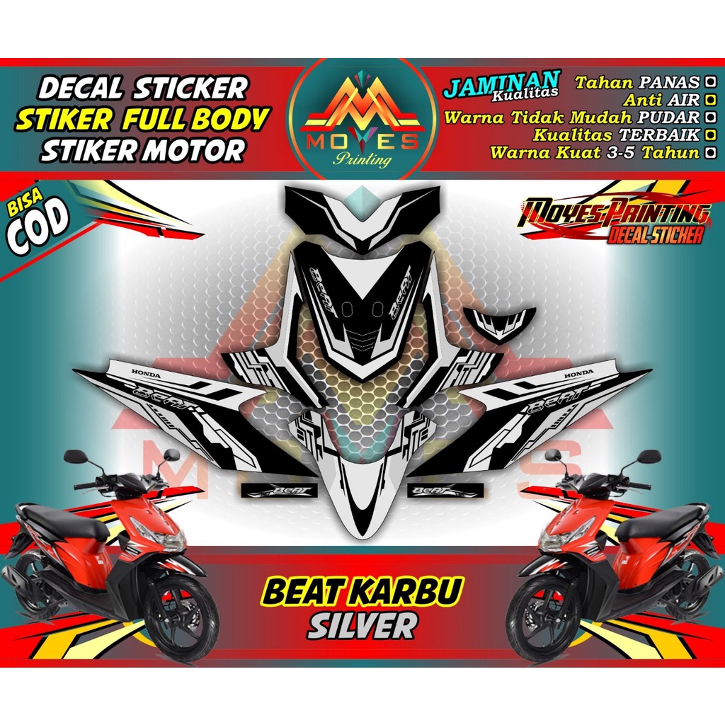 sticker motor beat decal motor beat decal stiker motor beat stiker motor beat karbu