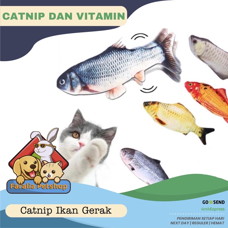 Mainan Ikan Catnip Gerak Untuk Kucing dan Bayi