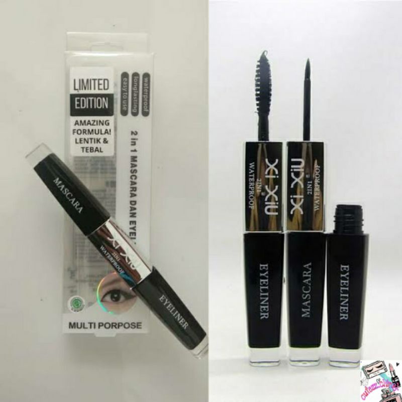 ☃Cutezz_Ching1☃Xi Xiu 2In1 Mascara dan Eyeliner