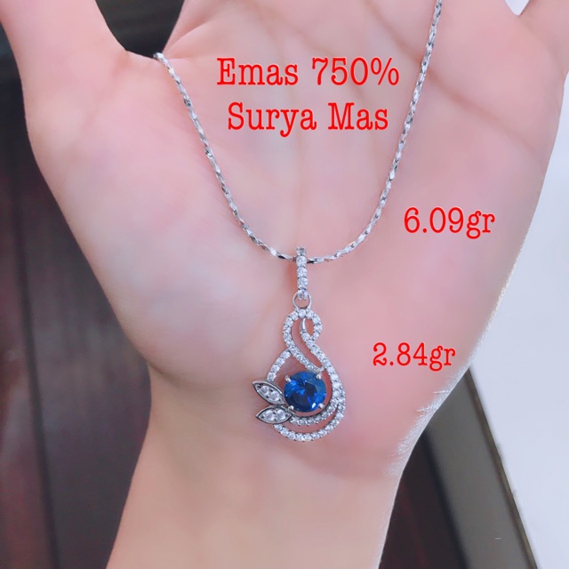 Kalung dan liontin emas 750%