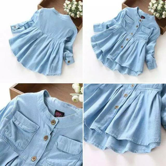 KALILA - GRACIA Dress Baju Anak Perempuan / Bahan Oxford Denim