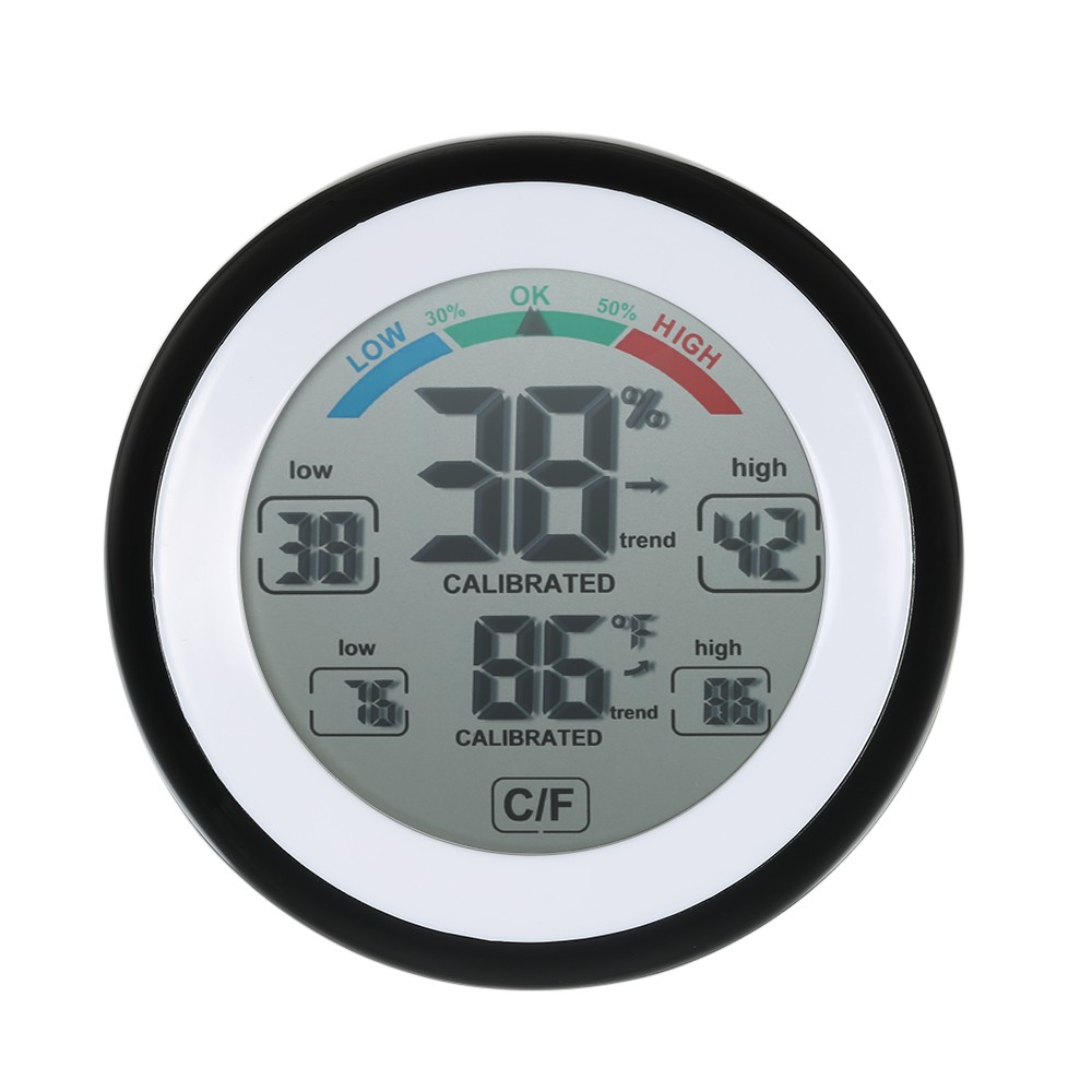 Digital Thermometer Hygrometer Min Max Value - Black