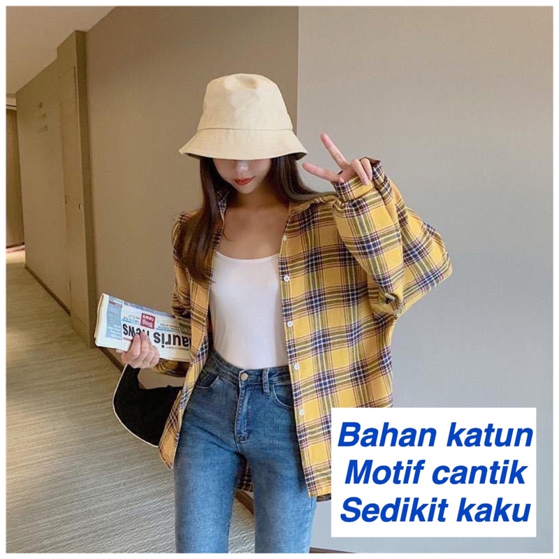 MAOMAO  - Kate Kemeja Korean Style Bahan Katun Hijab OOTDan Ramadhan Muslim Hijab OOTD Lebaran Ramad