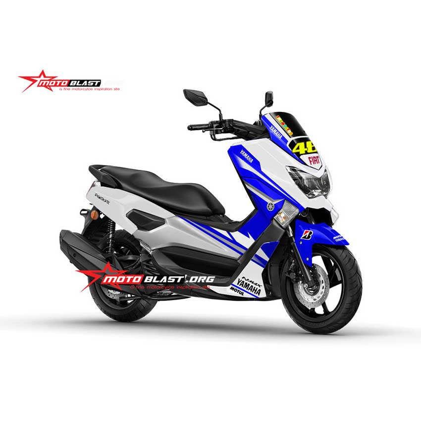 Decal Stiker Yamaha NMAX WHITE BLUE FIAT GP CUSTOM