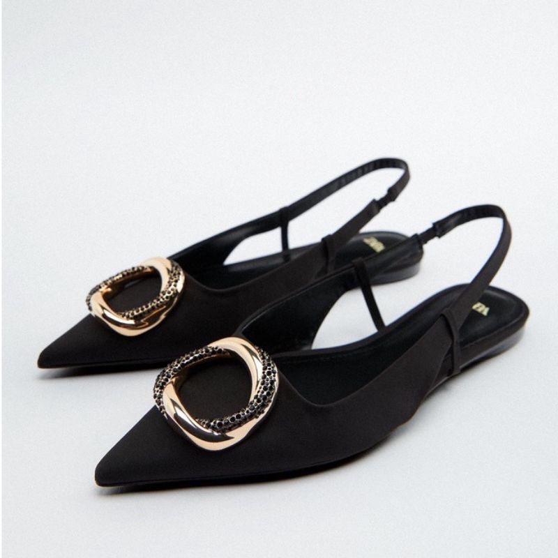 Sepatu Flat Zara Wanita Sepatu Flat Slingback Sepatu Flat Branded Sepatu Wanita Import Flatshoes Wan