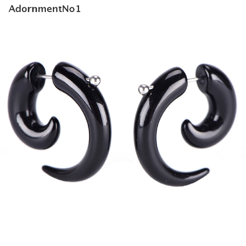 (AdornmentNo1) Anting Tusuk Bentuk Siput Bahan Akrilik Warna Hitam Untuk Pria / Wanita