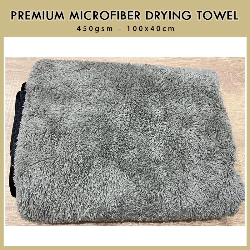 PREMIUM BIG SIZE DRYING TOWEL Microfiber 450GSM - 100X40CM [Kain Pengering Mobil]