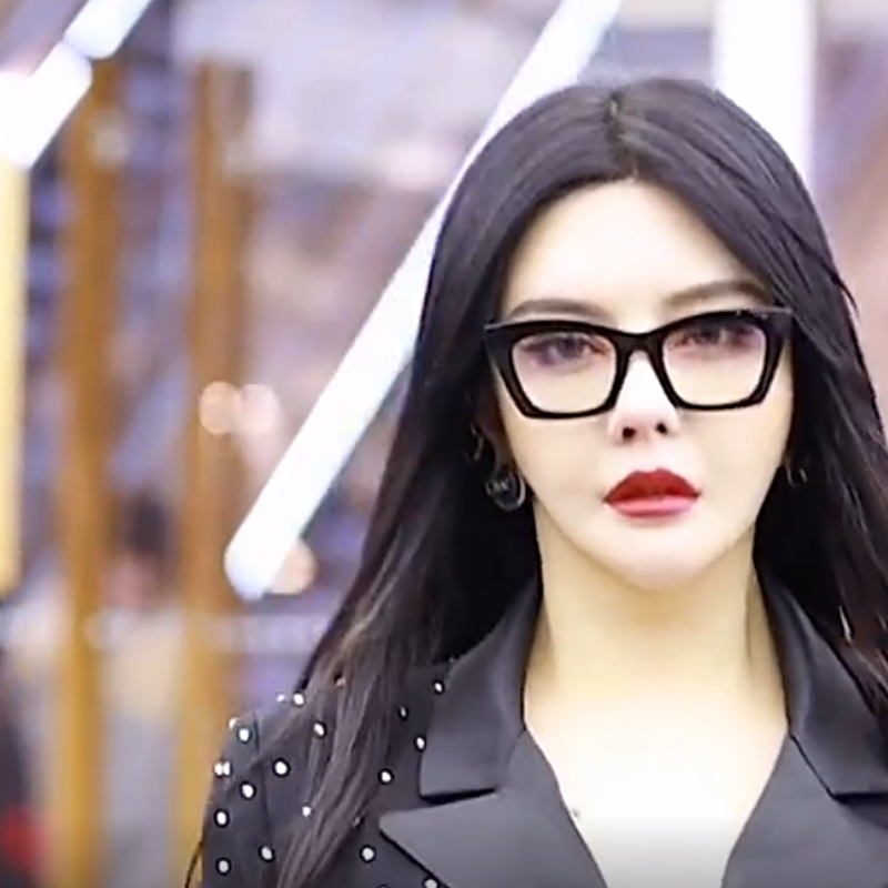 【YUZHU】COD Fashion Baru Warna Matching Cat Eye Glasses