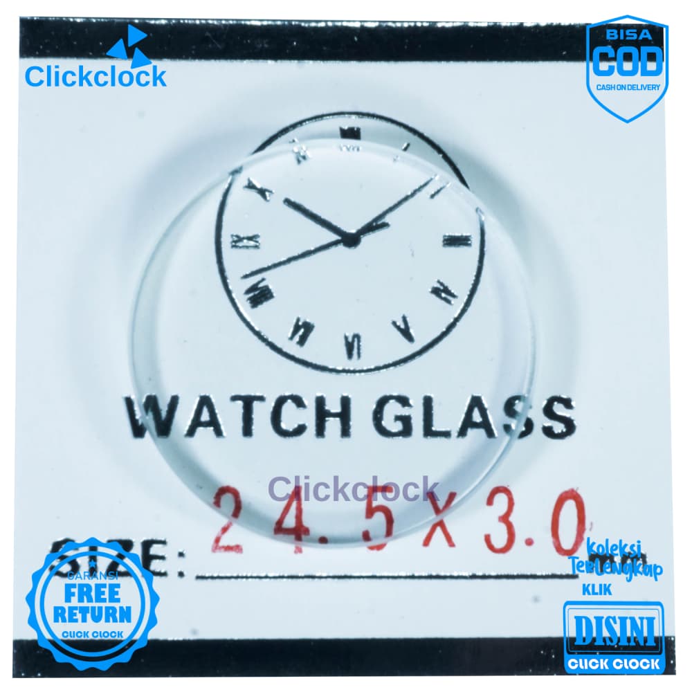 Kaca Jam Kaca Bahan Watch Glass PNC-245 Murah 2,45 cm