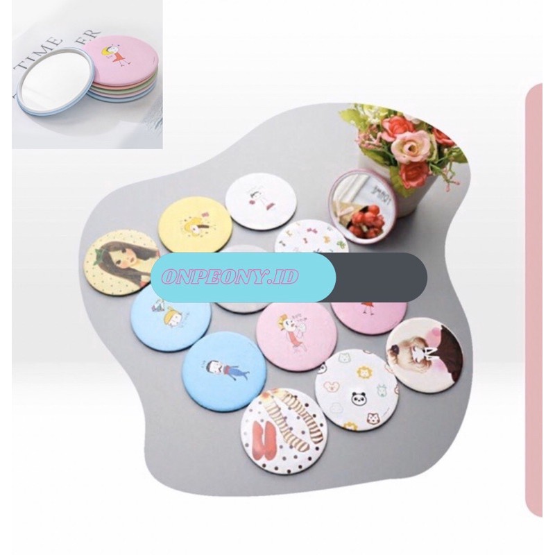 Hand mirror Korea kaca bulat