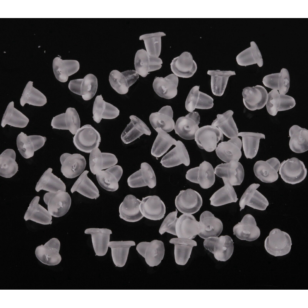 1000PCS Earring Back Stoppers Wholesale Rubber Ear Post Nuts Findings 4MM