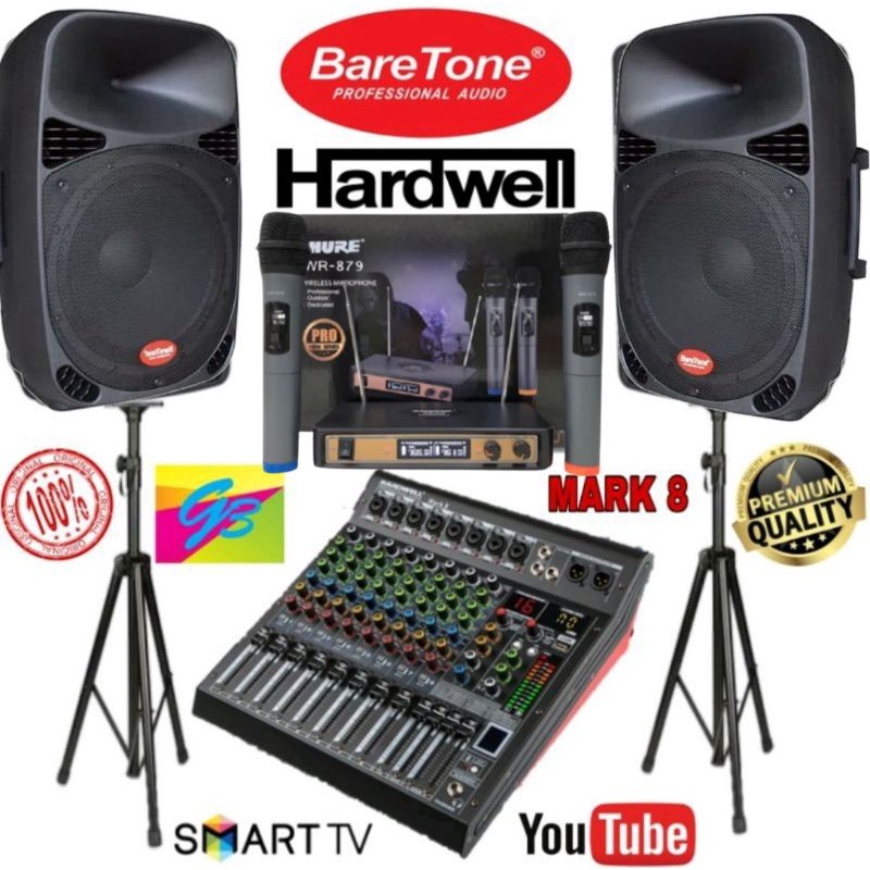 Paket Speaker Aktif Baretone 15 inch 15MB mixer Hardwell bluetooth