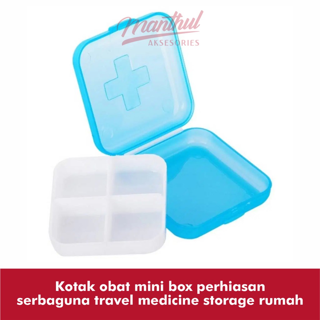 Kotak obat mini box perhiasan serbaguna travel medicine storage rumah