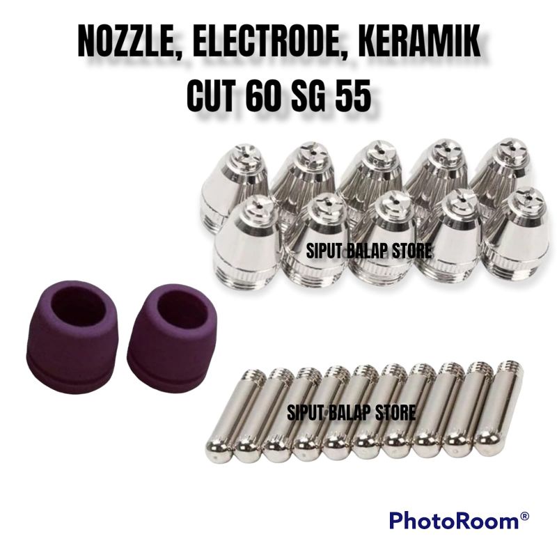 NOZZLE TIP ELECTRODE KERAMIK CUT 60 SG 55 PLASMA CUT MATA PLASMA SG55