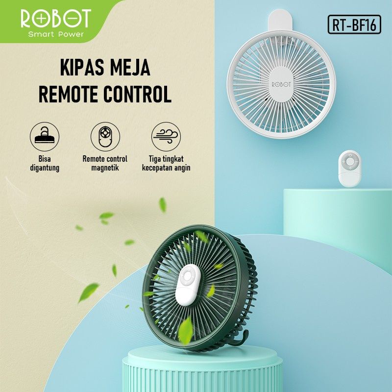 Robot RT-BF16 Kipas Portabel Remote Control USB Mini Fan