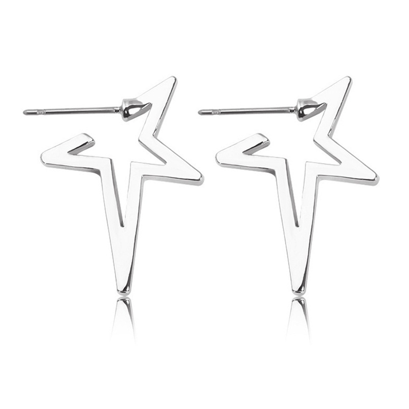 Fancyqube Anting Stud 925 Sterling Silver Bentuk Bintang Untuk Wanita