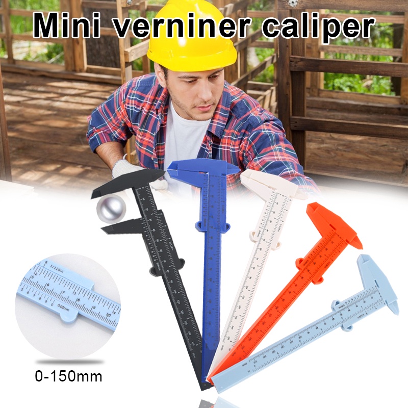 150mm Portable Plastik Ukur Vernier Caliper Bead Micrometer Alat Ukur Akurat Dalika