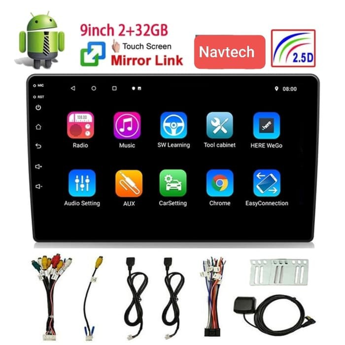 Head unit android 9 inch Ram 2GB / 32GB / Head unit android 2Din Berkualitas