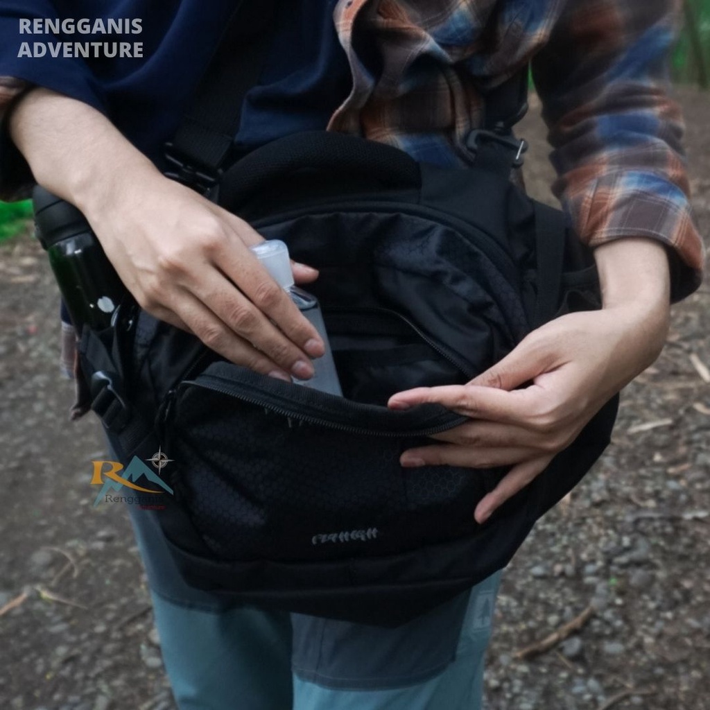 TAS SLEMPANG PRIA WANITA FLYHIGHT WAIST BAG OUTDOOR CASUAL HIKING CAMPING PENDAKI GUNUNG