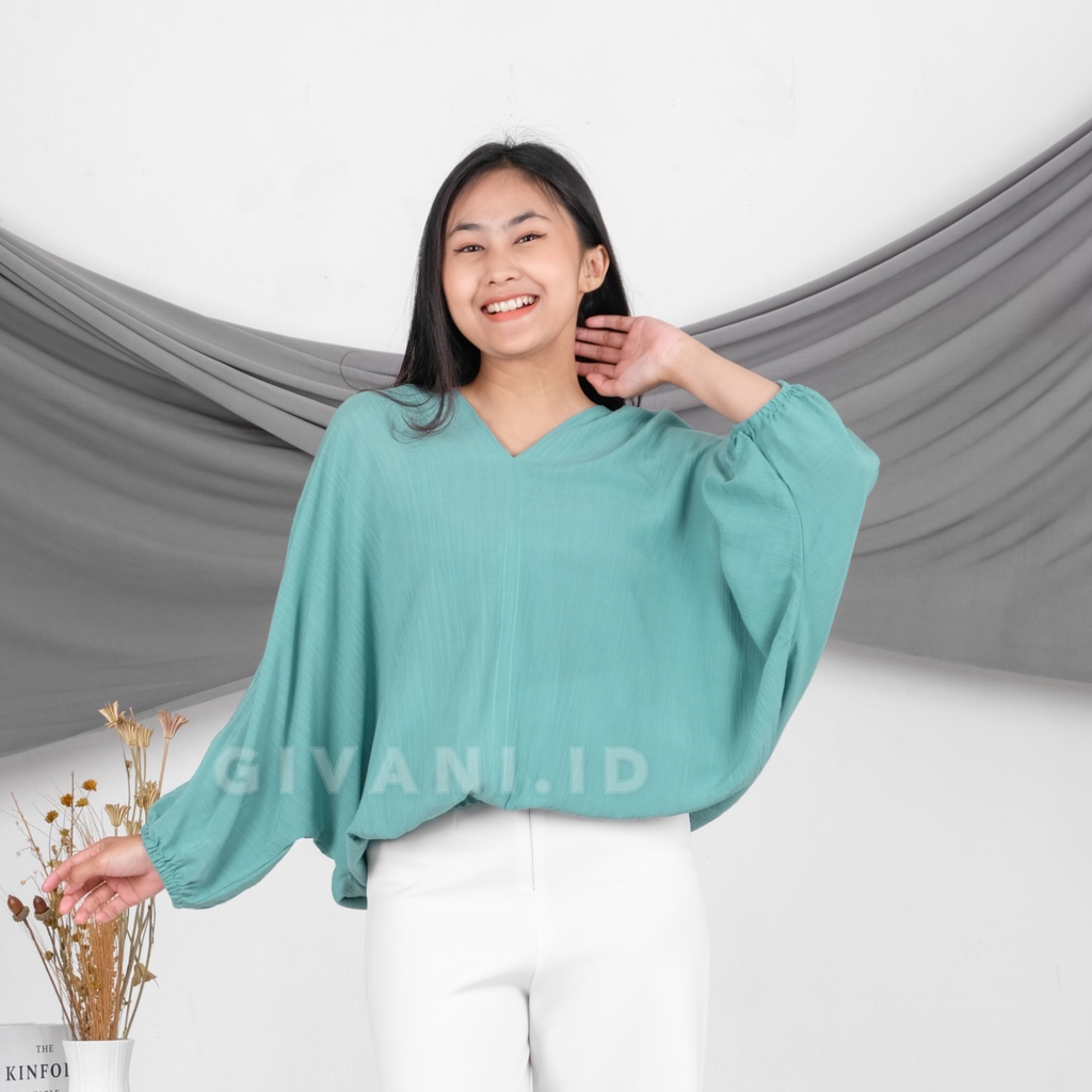 Blouse Wanita Jumbo Oversize Outfit Baju Atasan Wanita Big Size Ootd Blus Wanita Lengan Panjang-Wardah