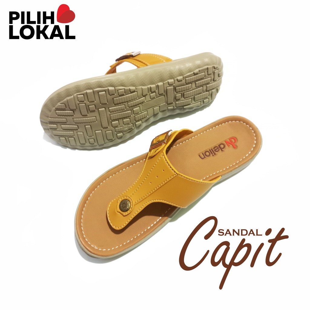 Sendal Jepit Wanita Kulit Murah Casual Santai Sandal Cewek Teplek Flat Flip Flop Cantik Sintetis