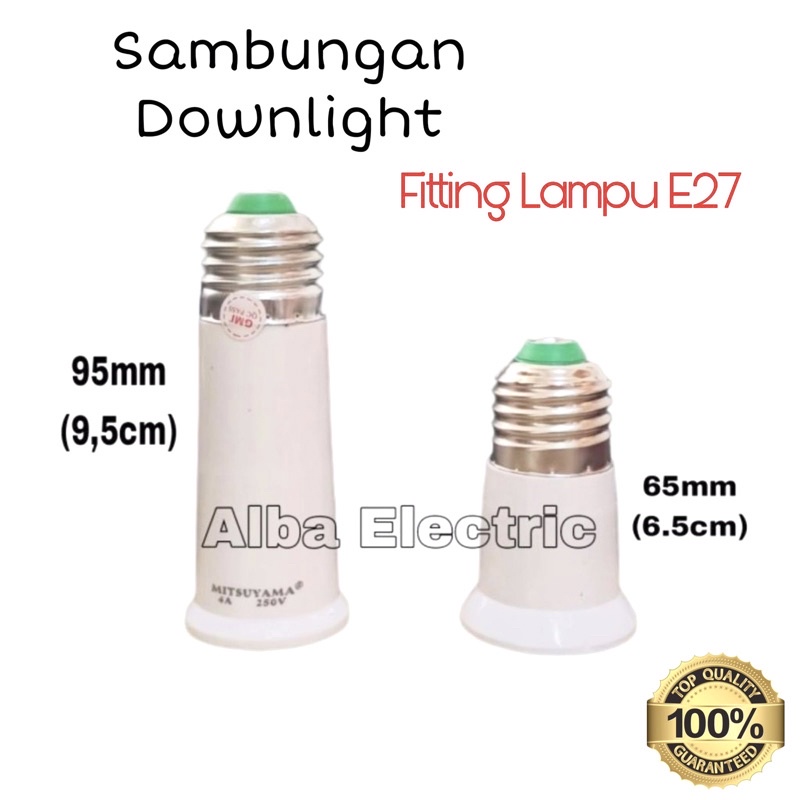 Sambungan Lampu E27 6,5cm 9,5cm MITSUYAMA Sambungan Fitting Lampu Downlight E27 9,5cm Sambung Lampu Extension 65mm 95mm