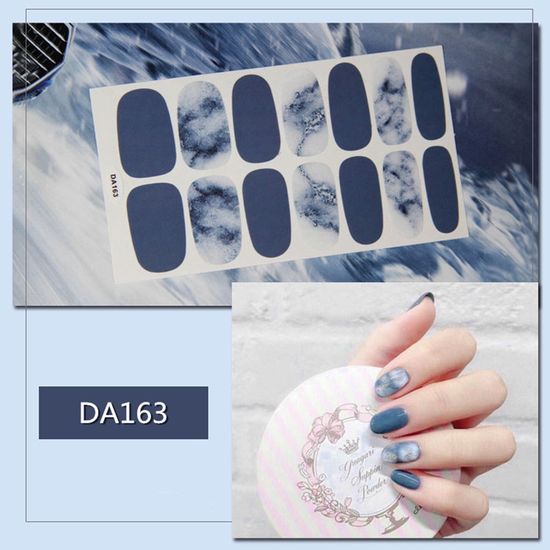 Da161-180 14pcs/lembar Stiker Kuku Palsu 3d Warna Bronze Untuk Nail Art Diy