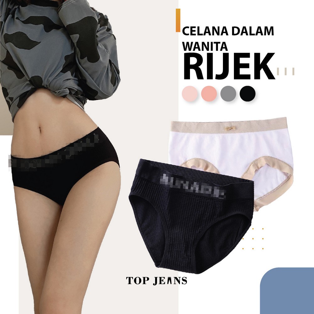 Celana Dalam Wanita List Motif Barang Rijek CD Seamless Panties Cewek Style TJS