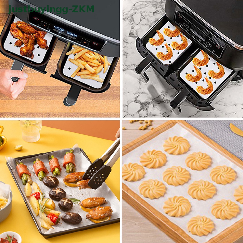 (justbuyingg) Kertas Air Fryer Dua Sisi Bahan Silikon Anti Lengket