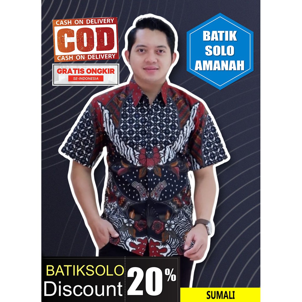 SUMALI BATIK INDONESIA KEMEJA BATIK PRIA SOLO LENGAN PENDEK LAPIS FURING ATASAN PREMIUM MODERN KATUN HALUS  PROBOSETO CAKRA BUANA GINANDRA MAHOGRA SEMAR PUTIH NAGA BULAN NISWARA PEKSI JAYA HANANGKARA PARI MOCCA TRENDY BATIK SOLO AMANAH BATIKSOLOAMANAH