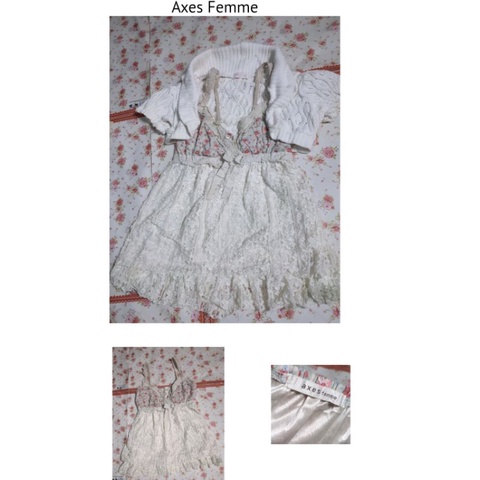 Axes Femme Flower Gyaru Dress / Liz Lisa Knit Cardigan