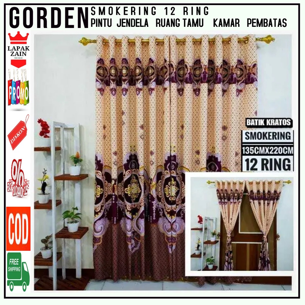 Gorden Jendela Cantik Gorden Pintu Gorden Minimalis 12 Lubang Hordeng Pintu smokering