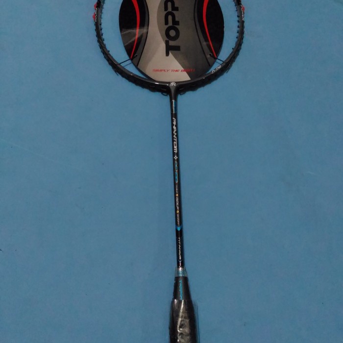 OBRAL.... Raket badminton TOPPRO - PHANTOM - Lis BIRU, Senar + Grip