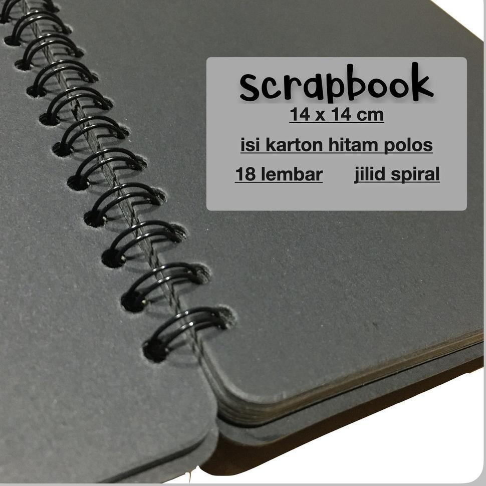 

✲Dijual Murah scrapbook mini photo album black hitam rounded square kotak by tat tet tot 63 ➶