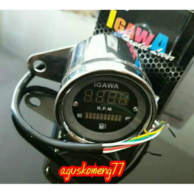 RPM Digital + amper bensin bulat variasi motor universal