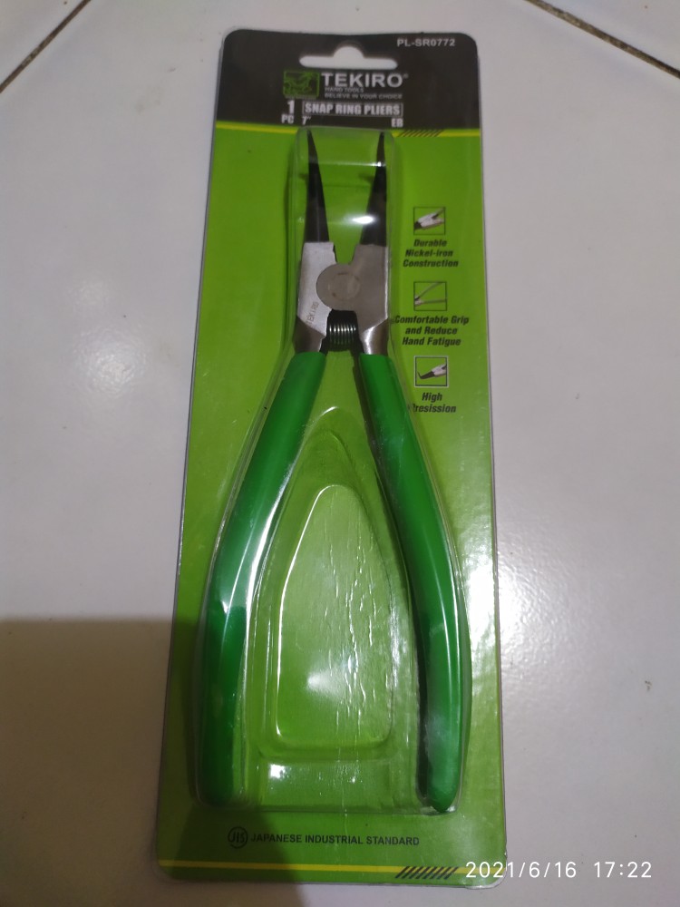Tang Snap Ring Pliers 7 7 Inch Bengkok Buka Tekiro Ib Snapring Circlip 5 Eb Es Is Tutup Lurus Plier