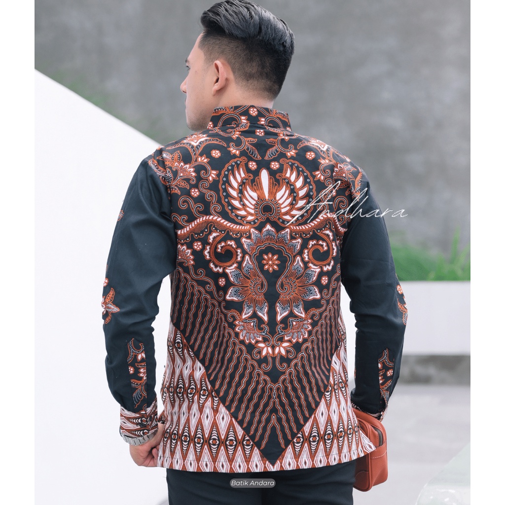 Baju Batik Pria Lengan Panjang Modern Kemeja Batik Pria Lengan Panjang Wajik1