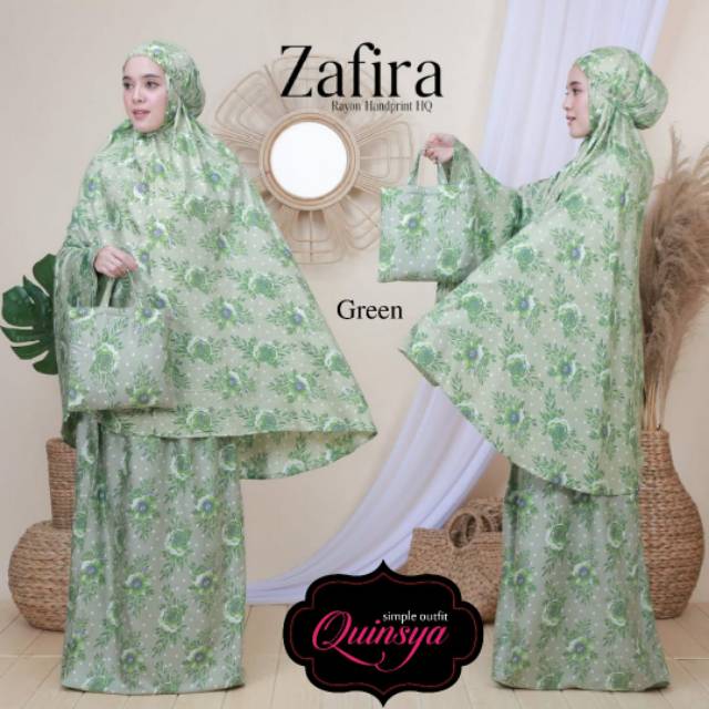 MUKENA ZAFIRA - BAHAN RAYON HANDPRINT - MUKENA DEWASA