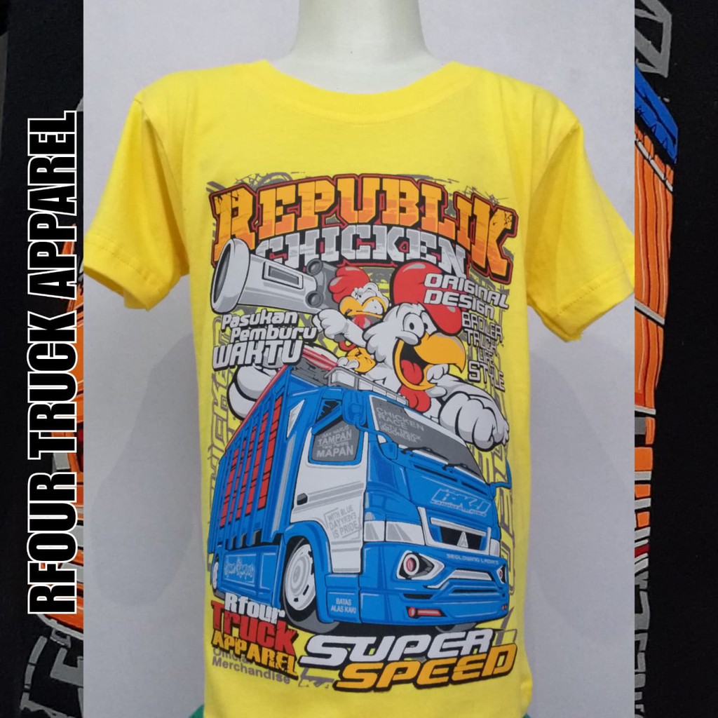 Kaos truck chicken Kaos truck ayam Kaos truck anak gambar ayam Kaos truck oleng Kaos truck oleng