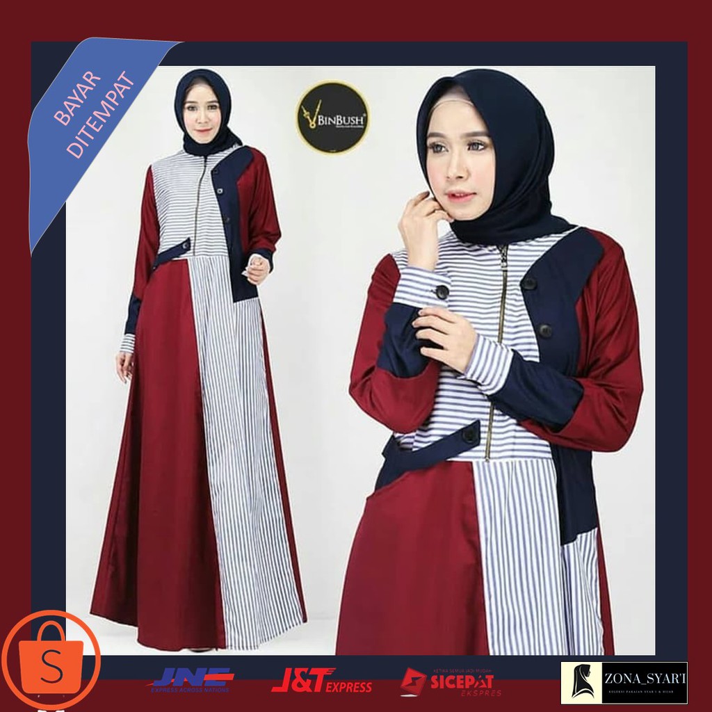 Baju Gamis Syari Muslim Wanita Terbaru Abidah Dress