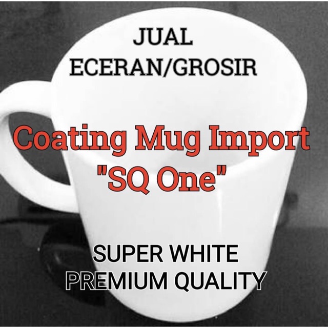 Coating mug, mug polos, mug import, super white
