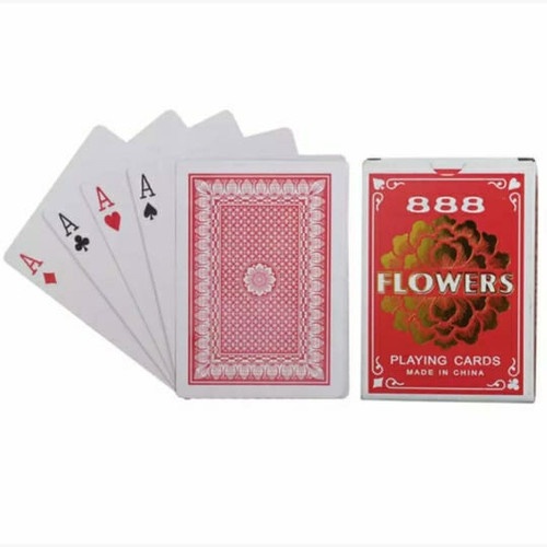 [1 Deck] Kartu Remi 888 Great Flower Kartu Poker Playing Cards - Random Colour