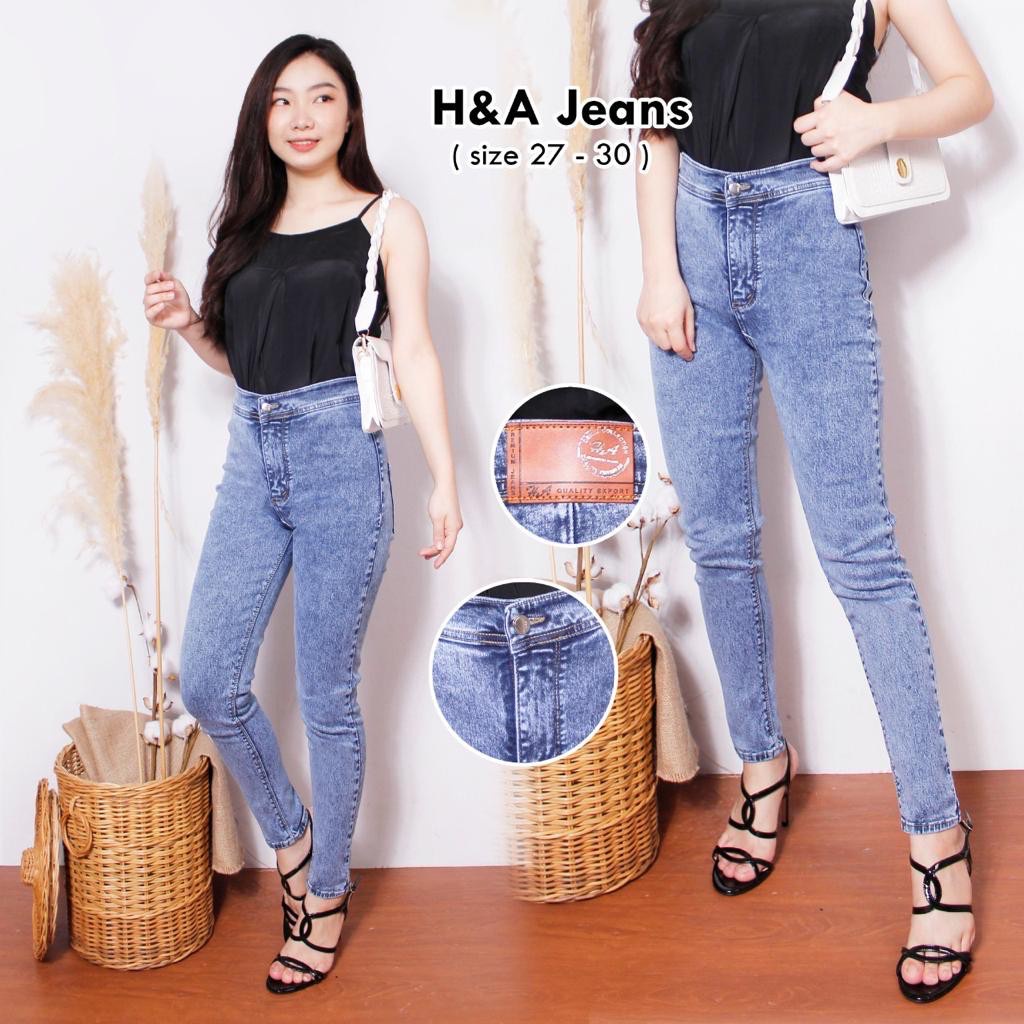 TR - HW JEANS BASIC 27-34 / HW JEANS PUNNY / HIGHWAIST JEANS / TANPA TALI BELT