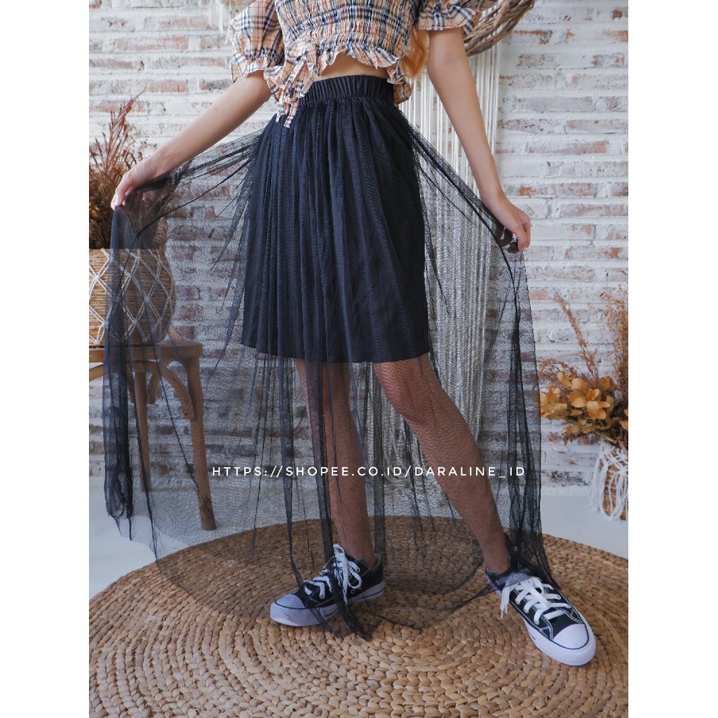 DARALINE SKIRT KOREAN BLACK TILE