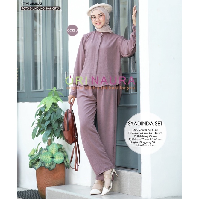 FIKRI NUMA KYRA SYADINDA ONE SET SETELAN WANITA BAHAN AIR FLOW crinkle ori by ori naura tulus signature-4