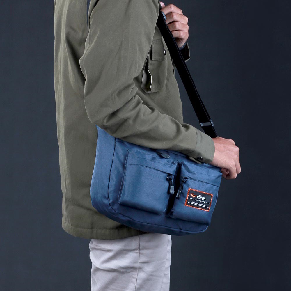 Tas Selempang Pria Distro Sling Bag Kerja Premium - Tas Bahu Pria Multifungsi Hitam Navy Hijau